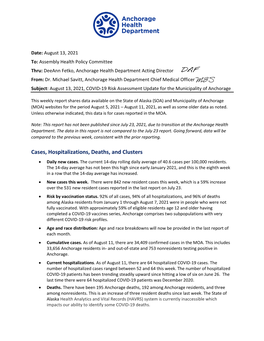 Cases, Hospitalizations, Deaths, and Clusters • Daily New Cases