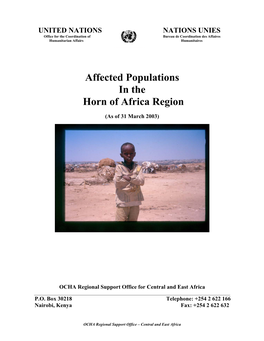 Affected Populations in the Horn of Africa Region