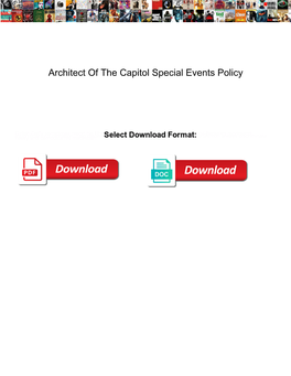 Architect of the Capitol Special Events Policy