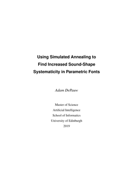 Using Simulated Annealing to Find Increased Sound-Shape Systematicity in Parametric Fonts