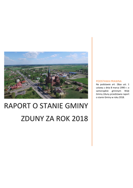 Raport O Stanie Gminy Zduny Za Rok 2018