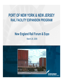 Port of New York & New Jersey, Rail Facility Expansion Program, New