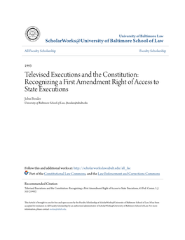 Televised Executions and the Constitution