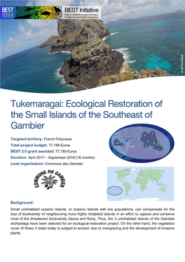 Tukemaragai: Ecological Restoration of the Small Islands of the Southeast of Gambier