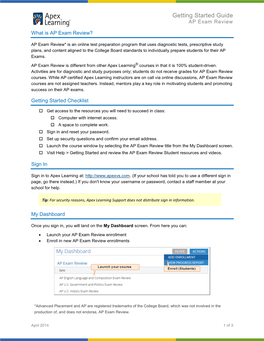 Getting Started Guide: AP Exam Review