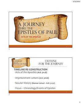 A Journey EPISTLES of Paul