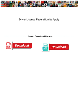 Driver Licence Federal Limits Apply Firmware