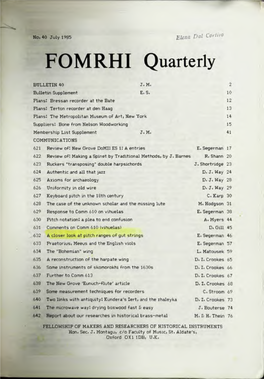 FOMRHI Quarterly