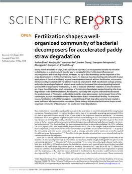 Fertilization Shapes a Well-Organized Community of Bacterial