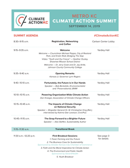 Climate Action Summit Metro Kc