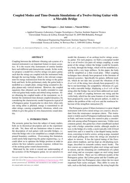 Coupled Modes and Time-Domain Simulations of a Twelve-String Guitar with a Movable Bridge