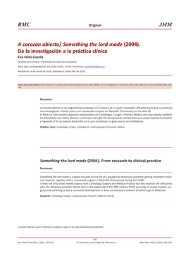 Something the Lord Made» (2004). De La Investigación a La Práctica Clínica