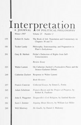 Interpretation: a Journal of Political Philosophy