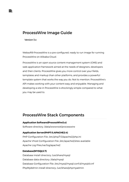 Processwire Image Guide Processwire Stack Components