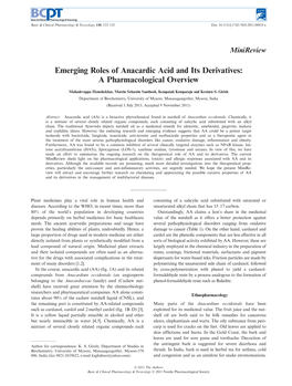 Anacardic Acid Article