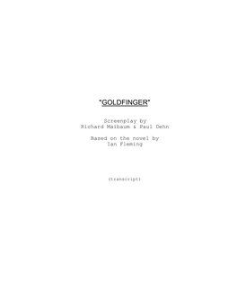 Goldfinger Screenplay