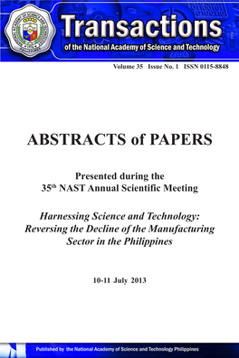 ABSTRACTS of PAPERS