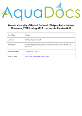 Using AFLP Markers in Persian Gulf