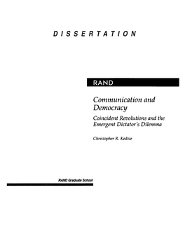 Communication and Democracy Coincident Revolutions and the Emergent Dictator's Dilemma