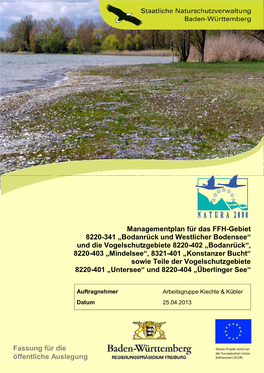 Fassung Für Die Öffentliche Auslegung Managementplan Für Das FFH-Gebiet 8220-341 „Bodanrück Und Westlicher Bodensee“ Un