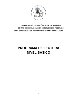 Programa De Lectura Nivel Básico