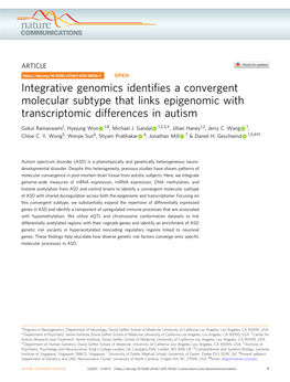 Integrative Genomics Identifies a Convergent Molecular Subtype That