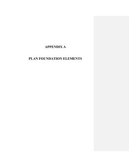 Appendix a Plan Foundation Elements
