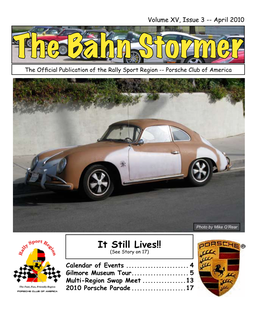 The Bahn Stormer the Official Publication of the Rally Sport Region -- Porsche Club of America