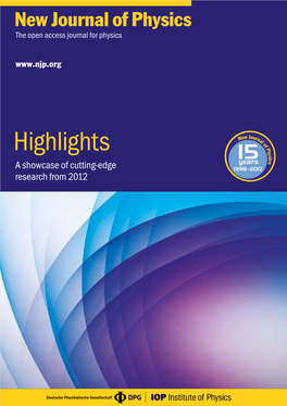 Highlights a Showcase of Cutting-Edge Research from 2012 New Journal of Physics