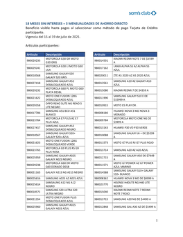 1 18 Meses Sin Intereses + 3 Mensualidades De Ahorro