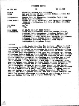 NOTE DOCUMENT RESUME Rickards, Montana H.; and Others