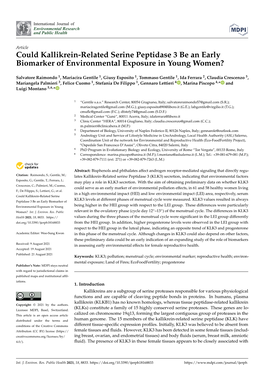 Could Kallikrein-Related Serine Peptidase 3 Be an Early Biomarker of Environmental Exposure in Young Women?