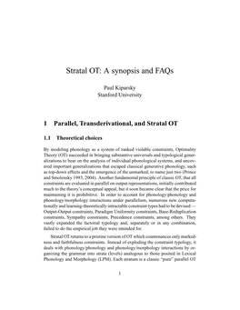 Stratal OT: a Synopsis and Faqs