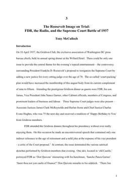 3 the Roosevelt Image on Trial: FDR, the Radio, and the Supreme Court