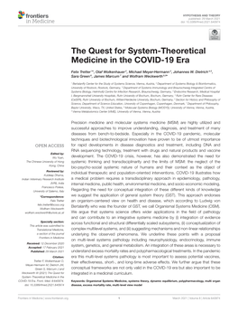 The Quest for System-Theoretical Medicine in the COVID-19 Era