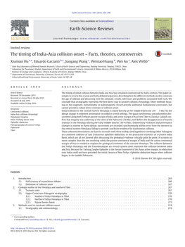 The Timing of India-Asia Collision Onset – Facts, Theories, Controversies