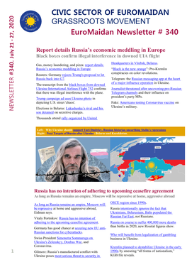 Euromaidan Newsletter # 340 CIVIC SECTOR of EUROMAIDAN