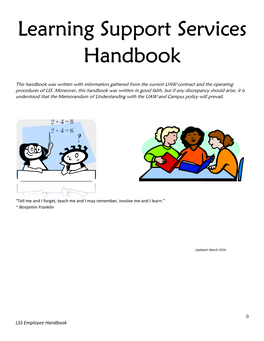 Learning Support Services Handbook