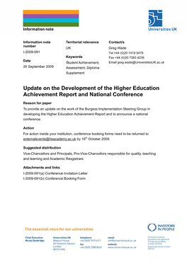 Higher Education Achievement Report and National Conference