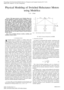 Physical Modeling of Switched Reluctance Motors Using Modelica