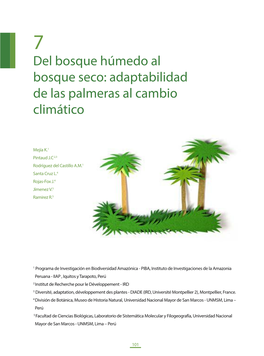 Del Bosque Húmedo Al Bosque Seco: Adaptabilidad De Las Palmeras Al Cambio Climático