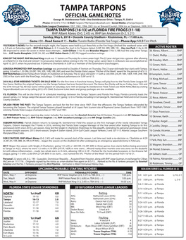 TAMPA TARPONS OFFICIAL GAME NOTES George M