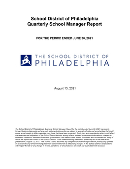 FY21 Quarter 4 Quarterly School Manager Report