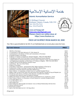IHS Booklist