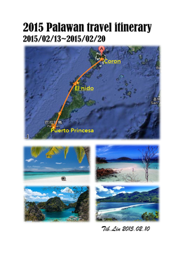 2015 Palawan Travel Itinerar 2015 Palawan Travel Itinerary