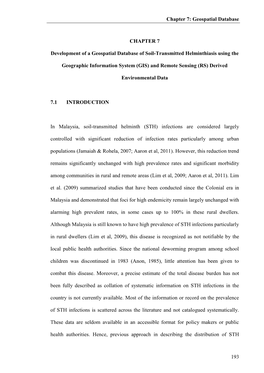 Chapter 7: Geospatial Database