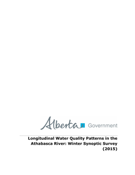 Longitudinal Water Quality Patterns in the Athabasca River: Winter Synoptic Survey (2015)
