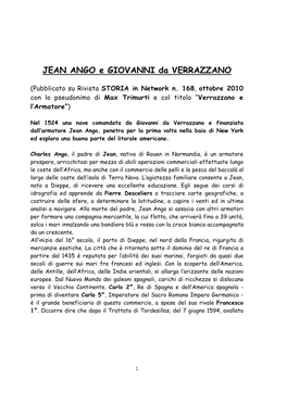 JEAN ANGO E GIOVANNI Da VERRAZZANO