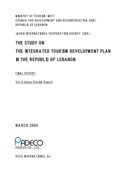 The Study on the Integrated Tourism Development Plan in the Republic of Lebanon Final Report List of Abbreviations