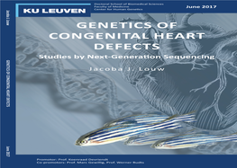 GENETICS of CONGENITAL HEART DEFECTS Studies by Next-Generat on Sequencing GENETICS of CONGENITAL HEART DEFECTS